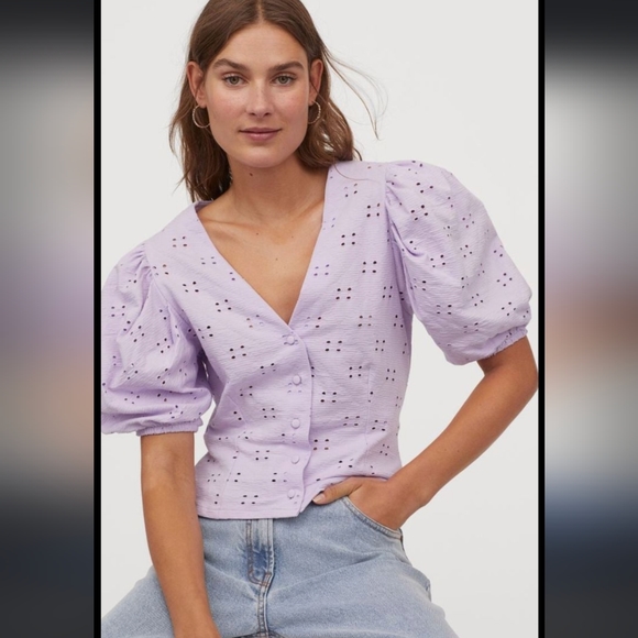 White Cotton Eyelet Top - Picture 1 of 6